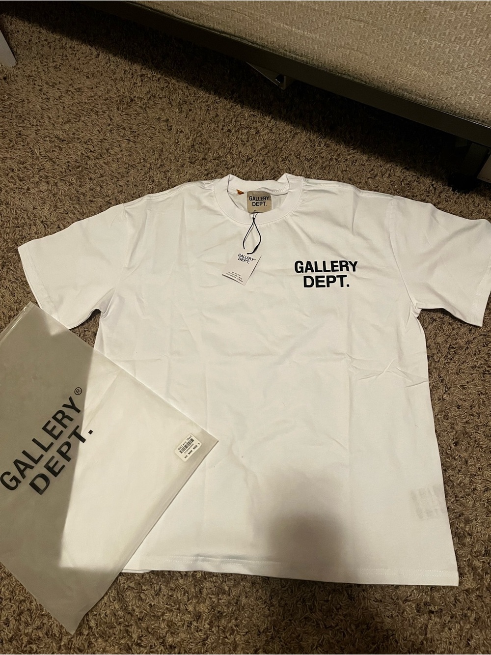 Gallery Dept. White Short Sleeve Tee with Chest Logo